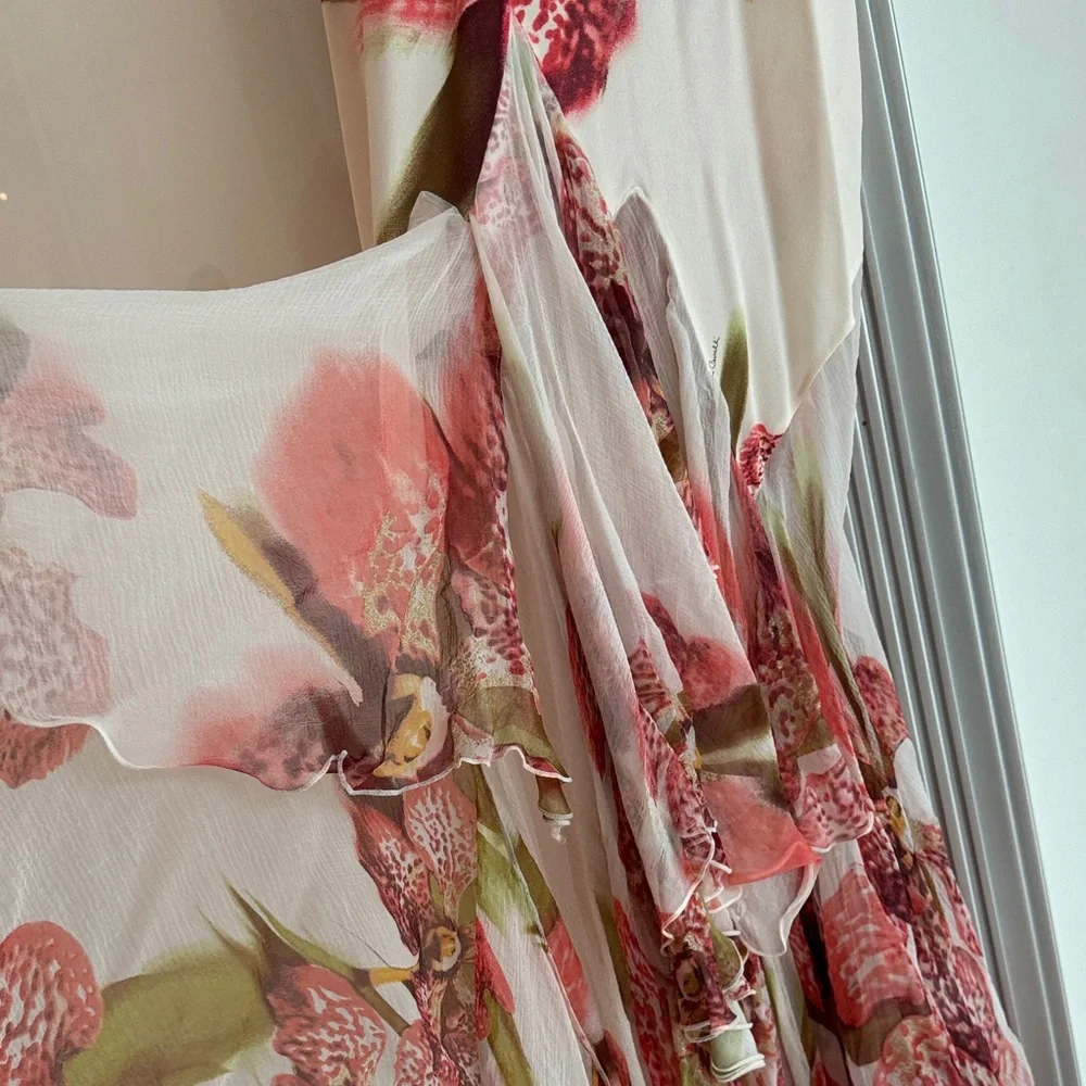 Roberto Cavalli Gorgeous Orchid Floral Sleeveless Gown NEW - Picture 7 of 15